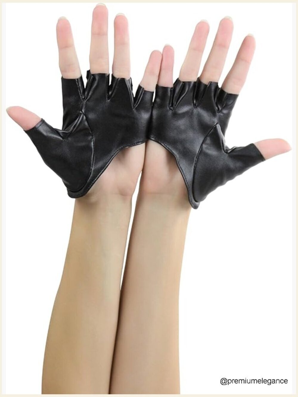 Wet Look Gloves - Edgy Reflective Metallic Finish Accessory